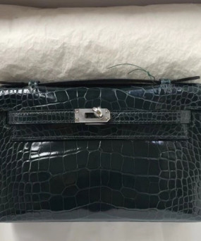 에르메스 미니 켈리백22 베르트 은장 샤이니 악어가죽